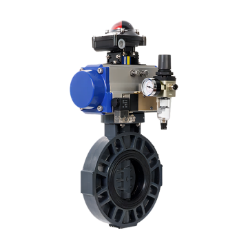 金莎9001zz以诚为本气动PVC对夹蝶阀 流量控制